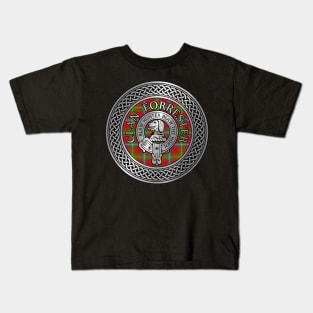 Clan Forrester Crest & Tartan Knot Kids T-Shirt